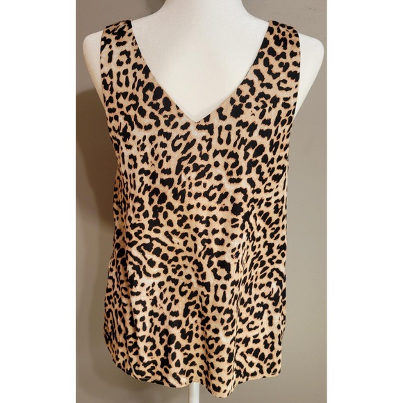 Ekouaer Animal Print Satin Tank Blouse - Picture 2 of 5